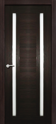 Межкомнатная дверь 2х, остеклённая, орех амари