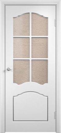 Межкомнатная дверь ПВХ Скинни-13, остеклённая, шимо светлый