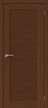 Межкомнатная дверь ПВХ Трио, остеклённая, темный орех