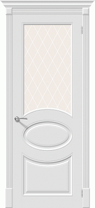 Межкомнатная дверь ПВХ Статус-15, остеклённая, белый